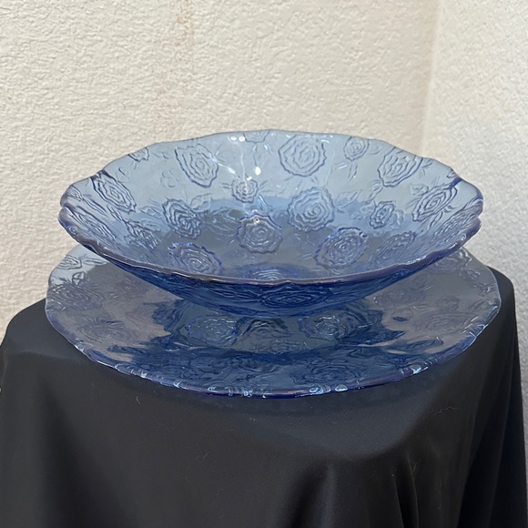 Vintage Hand IVV large glass bowl and platter